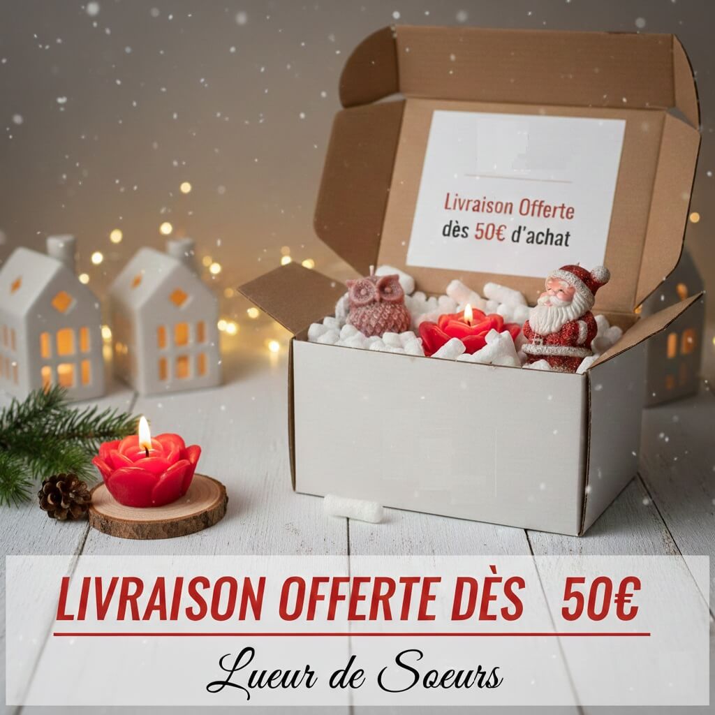 Bougies artisanales Lueur de Sœurs,  Livraison Offerte dès 50€ d'achat