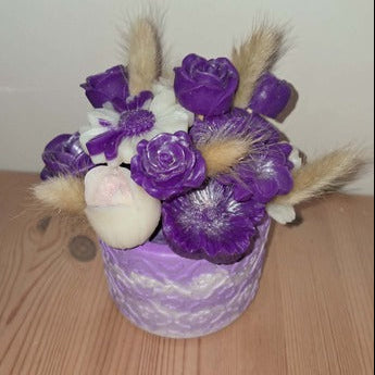 Bouquet de Cire et pot artisanale
